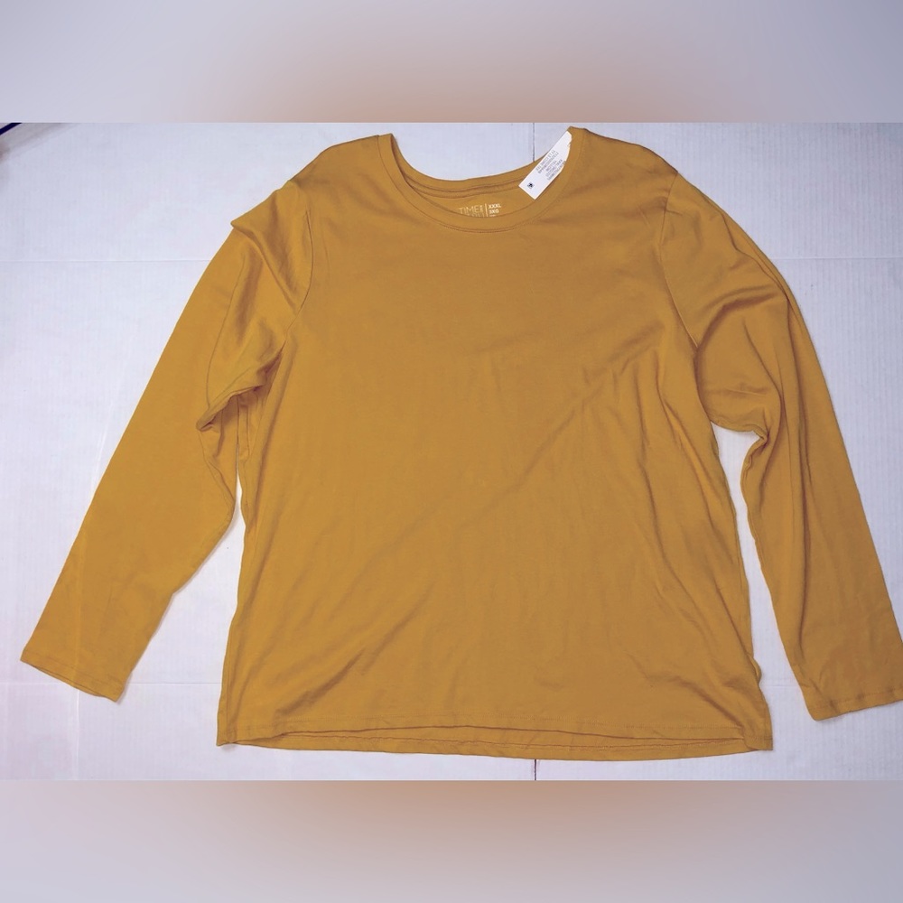 Time and Tru Long sleeve T Shirt Yellow XXXL NWT